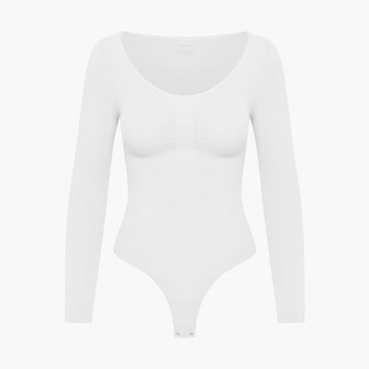 Bodysuit Sculpting Shapewear Longsleeve mit String - Secret Sale