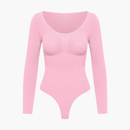 Bodysuit Sculpting Shapewear Longsleeve mit String - Secret Sale