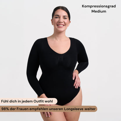 Bodysuit Sculpting Shapewear Longsleeve mit String - Secret Sale