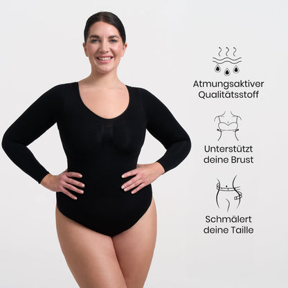 Bodysuit Sculpting Shapewear Longsleeve mit String - Secret Sale